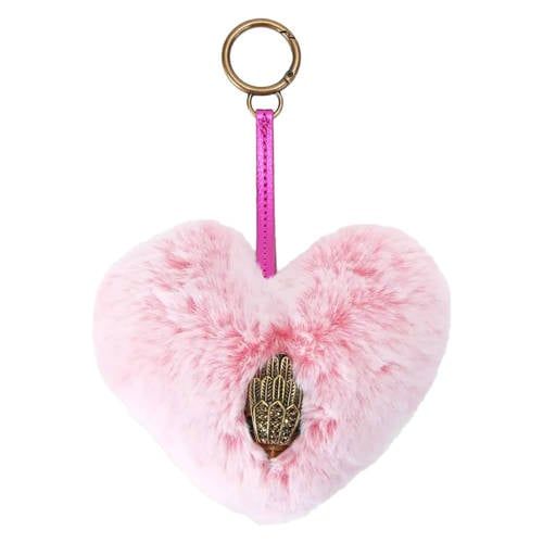 Kurt Geiger sleutelhanger Heart Fur Charm roze