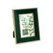 Isaac Jacobs 4 x 6 cm groene fluwelen fotolijst met metallic goudkleurige dubbele rand