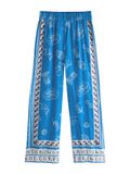 Next - Dames - Lichtgewicht broek met wijde pijpen en elastische taille - Blauw
