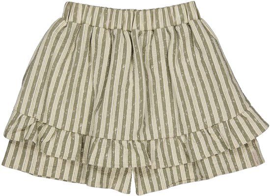 Levv - Meisjes Skort Billie - Gestreepte Katoen - Maat 110 - Groen