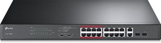 TP-LINK TL-SL1218MP - Netwerk switch - Unmanaged - Gigabit Ethernet - Zwart - PoE