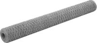 vidaXL Kippengaas 25x1,2 m gegalvaniseerd staal zilverkleurig