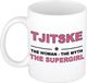 Bellatio Decorations Naam cadeau Tjitske - The woman, The myth the supergirl koffie mok / beker 300 ml
