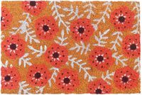 Merkloos Relaxdays Deurmat kokos - bloemen - 60x40 cm - antislip