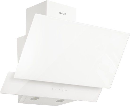 Wiggo WE-E623G(W) - 60cm White Angled Cooker Hood with Double Glass