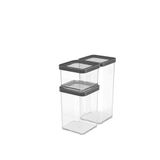 Rotho Loft Snackbox Set van 3 Voorraadpotten met Deksel PP Transparant