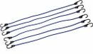 Silverline Set elastische spanbanden met haken - 8 mm dik - 900 mm lang - 6 stuks - blauw