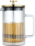 Klausberg Piston Koffie-/Thee Zetter - Glas - 0.6L - Goud/Transparant