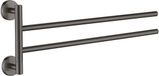 Plieger Vigo Handdoekhouder – 45 cm – Dubbel – RVS – Geborsteld Gunmetal
