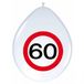 Folat Bv 24x stuks Ballonnen 60 jaar verkeersbord versiering
