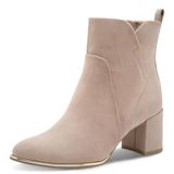 Marco Tozzi Dames Enkellaarsje 2-25095-41 Bruin Textiel Blokhak Ritssluiting Puntige neus F-breedte Maat: 41 EU