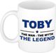 Bellatio Decorations Naam cadeau Toby - The man, The myth the legend koffie mok / beker 300 ml