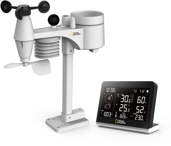 National Geographic Weerstation - 8-in-1 Sensor - Draadloos - Kleurveranderend Scherm