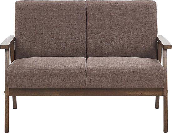 Beliani ASNES Tweezitsbank - Bruin - Retro & Vintage - Stof