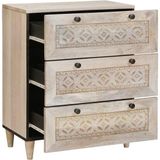 vidaXL Dressoir 60 x 33 x 75 cm massief mangohout wit