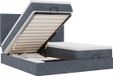 vidaXL Lit coffre avec matelas et LED gris foncé velours 200x200cm