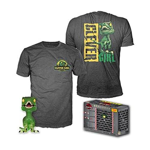 Funko POP! & Tee - Jurassic Park - Velociraptor Maat L, Zwart