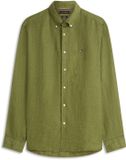 Tommy Hilfiger Heren Lange Mouwen Shirt Linnen XXL Olijfgroen