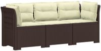 vidaXL Tuinbank met Kussens Rattan Look Bruin