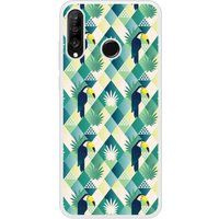 P30 Lite Toucan losange bedrukt siliconen hoesje