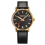 Mondaine MSE.40122.LB Evo2 - Herenhorloge - Zwart Leder - 40mm