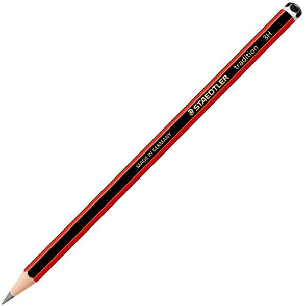 Staedtler Tradition 3H Potlood - Zwart/Rood - 1 stuk