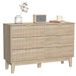 Commode aspect chêne avec 6 tiroirs, 120x40x80 cm