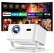 Projecteur portable 4K, 500 lumens ANSI, mise au point automatique, Wi-Fi, Bluetooth