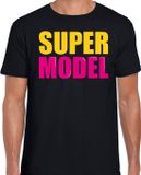 Bellatio Decorations Shoppartners Bv Super model tekst t-shirt - zwart - voor heren - M