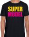 Bellatio Decorations Shoppartners Bv Super model tekst t-shirt - zwart - voor heren - M