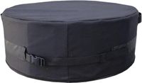Housse de foyer extérieure sans marque - Housse de cheminée ronde - Protège terrasse - Boucles réglables - 129,5 x 20,3 cm - Noir