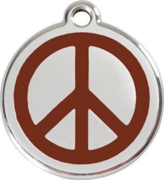 Red Dingo Hondenpenning 38 mm peace bruin