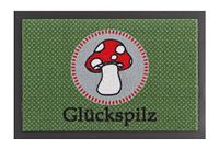 Hanse Home Deurmat voor binnen en buiten, 40 x 60 cm, vuilvangmat, deurmat, geluksvilt met opschrift, wasbaar en weerbestendig, antislip, voor entree en buiten, groen rood