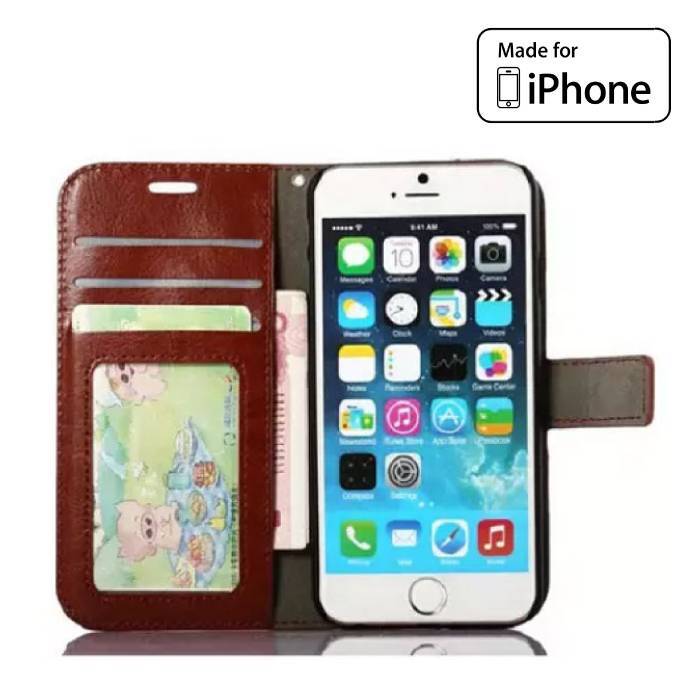 Stuff Certified iPhone 6 - Leren Wallet Flip Case Cover Cas Hoesje Portefeuille Bruin