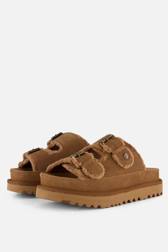 Warmbat Dysart Suede Dames Sandalen - Cognac