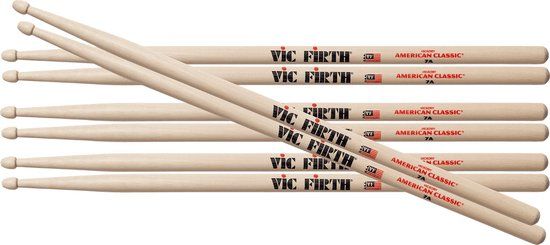 Vic Firth 7A Drumsticks - 4 Pair Pack
