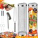 Merkloos Panier à grill légumes 2 pièces - Panier à grill cylindrique en acier inoxydable - Panier à grill BBQ pour légumes et viande