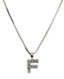 Orphelia Zilver Alphabet hanger met ketting 42 cm Zirconium