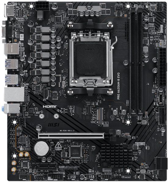 MSI PRO A620AM-B EVO Moederbord - Socket AM5 - Micro-ATX - DDR5 - HDMI 2.1