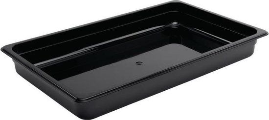 Vogue polycarbonaat GN 1/1 vershoudbakje - zwart - 9 liter