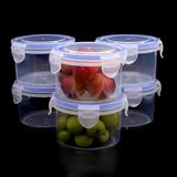 Merkloos Set van 6 Opbergdozen met Deksel, 300 ml, Ronde Luchtdichte Dozen voor Koelkast en Vriezer, Stapelbaar en Lekvrij