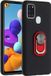 Merkloos Samsung Galaxy A21S Case - Shockproof PC + TPU Cover with Ring Holder - Red