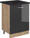 Vicco Keukenonderkast R-Line, Antraciet Hoogglans/Goudkleurig Eiken, 60 cm