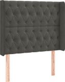 vidaXL Hoofdbord - 93x16x118/128 cm - Velours - Donkergrijs
