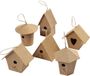 Creativ Company Vogelhuisjes 7 cm papier-maché blank 6 stuks