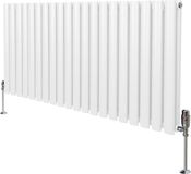 MonsterShop Monster Group BV Ovale radiator + trv-chroomkranen - wit - 600mm x 1200mm - 5367 btu