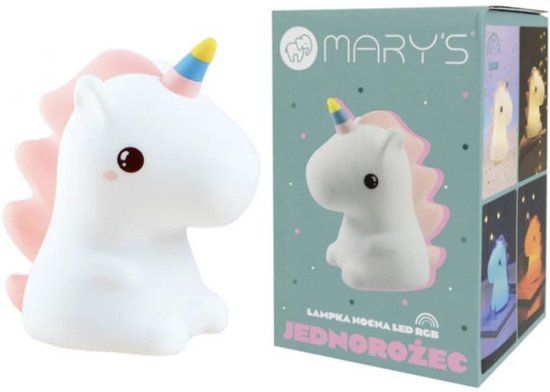 Mary's Unicorn Nachtlamp - Siliconen - Wit - RGB