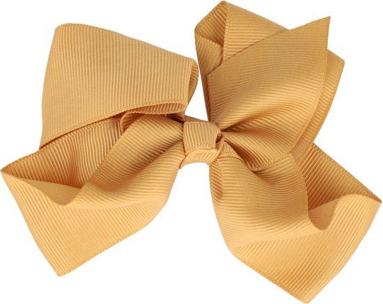 Haarspeld Duckklem Strik Stof 10cm Licht Bruin - Haarklem