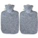 Hugo Frosch Warm water kruik met viltlook hoes - 2x - grijs - 2 liter