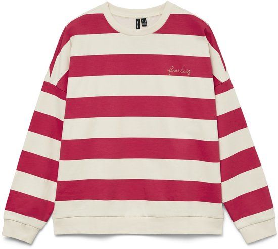 VERO MODA VMVIOLA BEA LS SWEAT BOX JRS Dames Sweater L Katoen/Polyester Wit Print